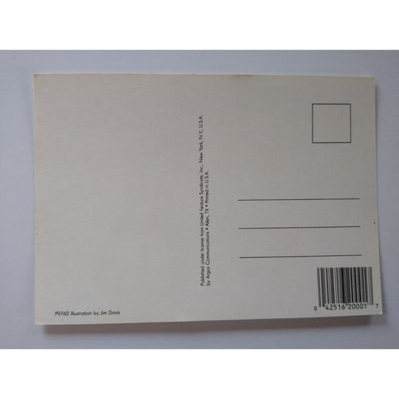 Garfield Cat Postcard Write Soon Or United Features Jim Davis 1978 Continental - Picture 2 of 2